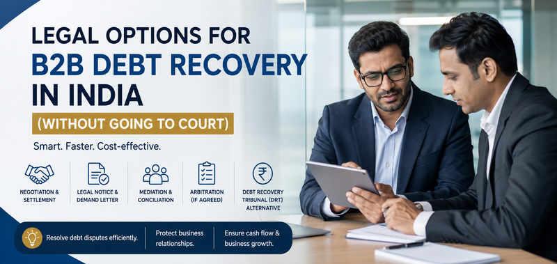 Legal Options for B2B Debt Recovery in India (Without Going to Court)
